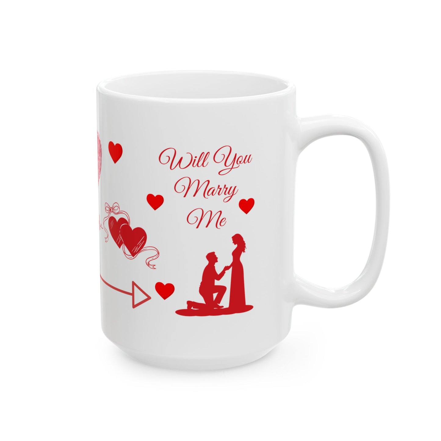 Valentine’s Couple Ceramic Mug – Romantic Heart & Arrow Coffee Cup (11oz/15oz)
