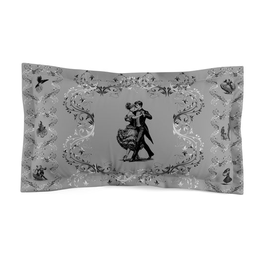 Victorian Dance Microfiber Pillow Sham — Elegant Vintage Couple Decorative Pillowcase