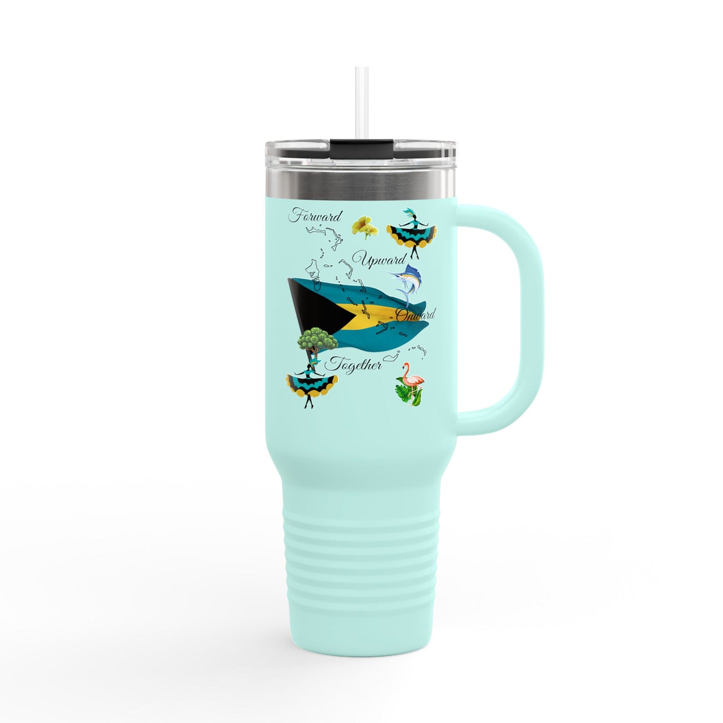 Bahamas Flag & Coat of Arms 40oz Insulated Travel Mug
