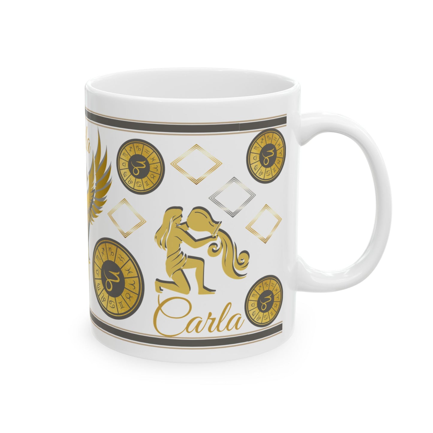 Aquarius Phoenix Ceramic Mug — Aquarius Zodiac Sign Coffee Cup (11oz, 15oz)