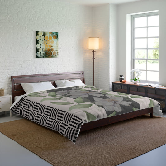 Floral Leaves Comforter — Botanical Flower Bedspread