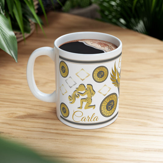 Aquarius Phoenix Ceramic Mug — Aquarius Zodiac Sign Coffee Cup (11oz, 15oz)