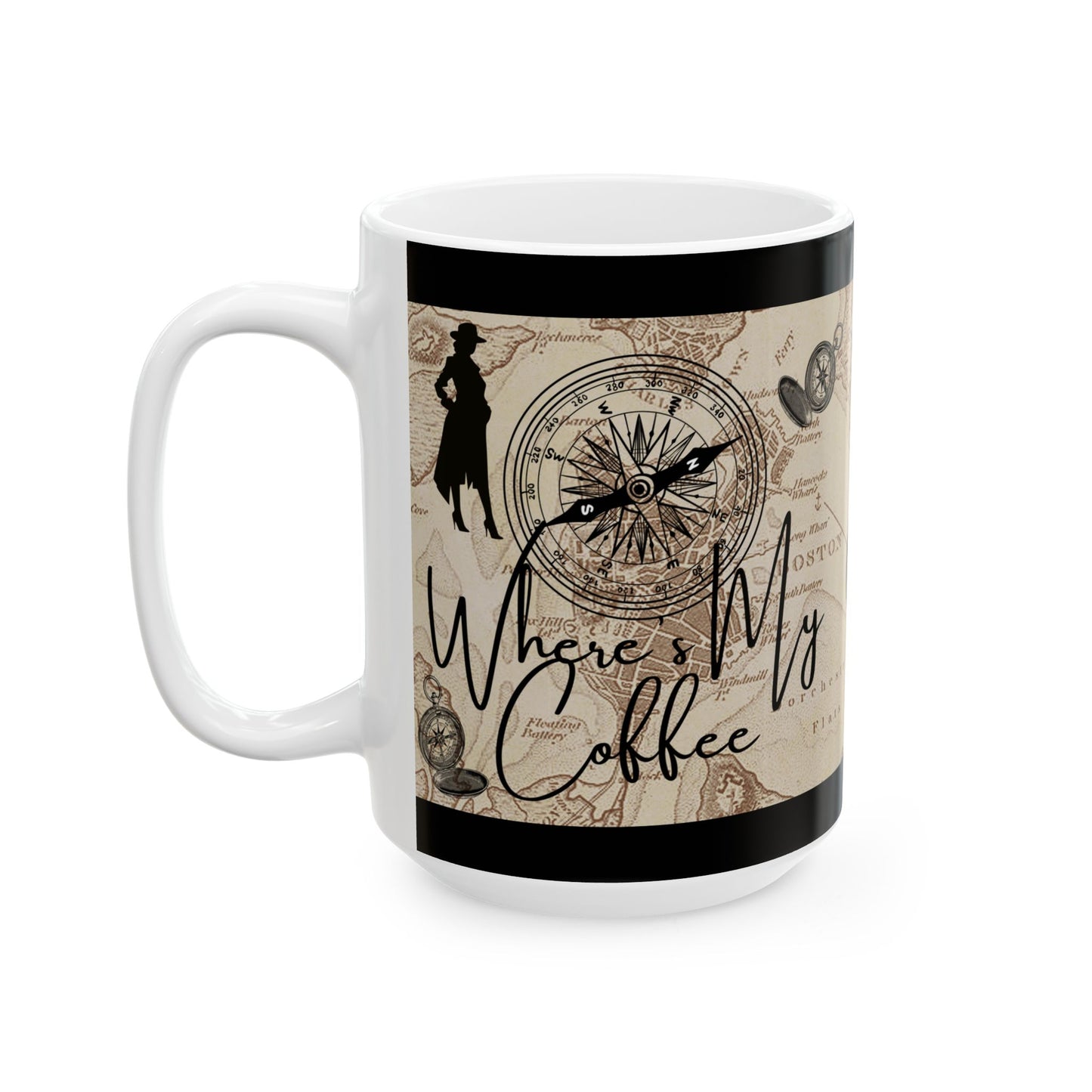 Where's My Coffee? Travel Map Ceramic Mug (11oz & 15oz)