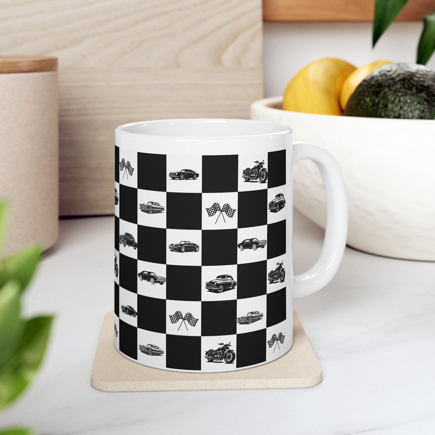 Classic Cars Ceramic Mug — Vintage Auto Coffee Cup (11oz & 15oz)