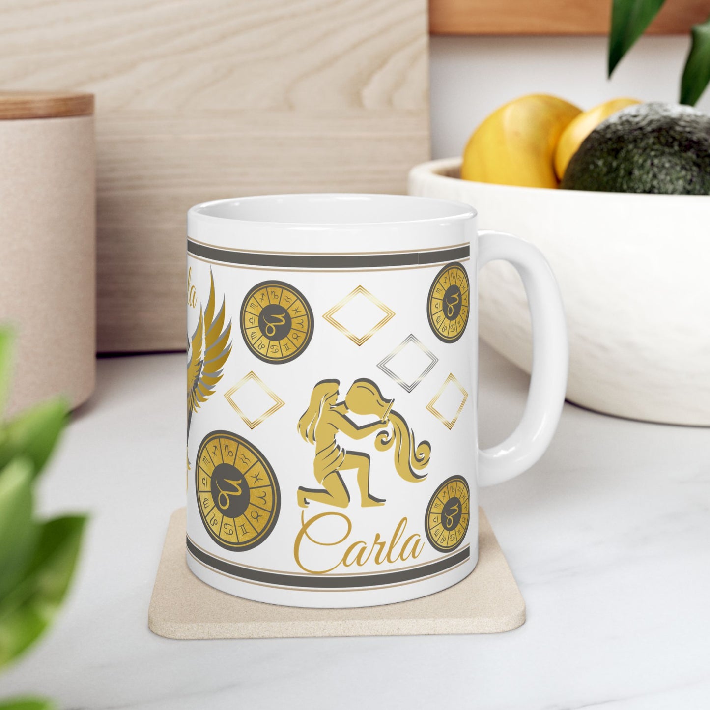 Aquarius Phoenix Ceramic Mug — Aquarius Zodiac Sign Coffee Cup (11oz, 15oz)