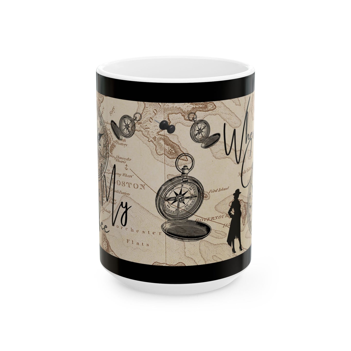 Where's My Coffee? Travel Map Ceramic Mug (11oz & 15oz)