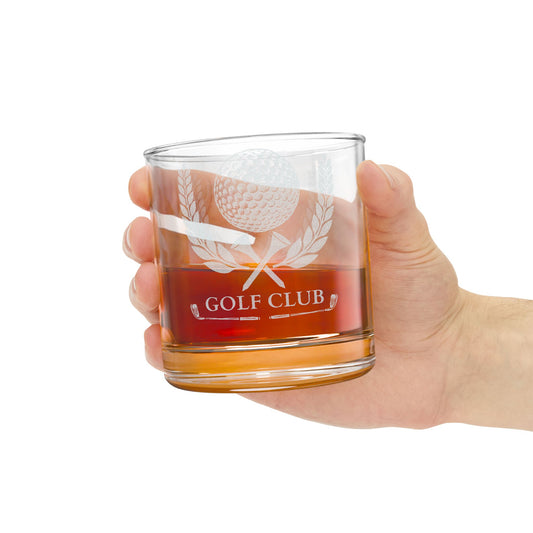 Boss Ink Collective Engraved Golf Whiskey Glass — 10.5 oz Rocks Tumbler