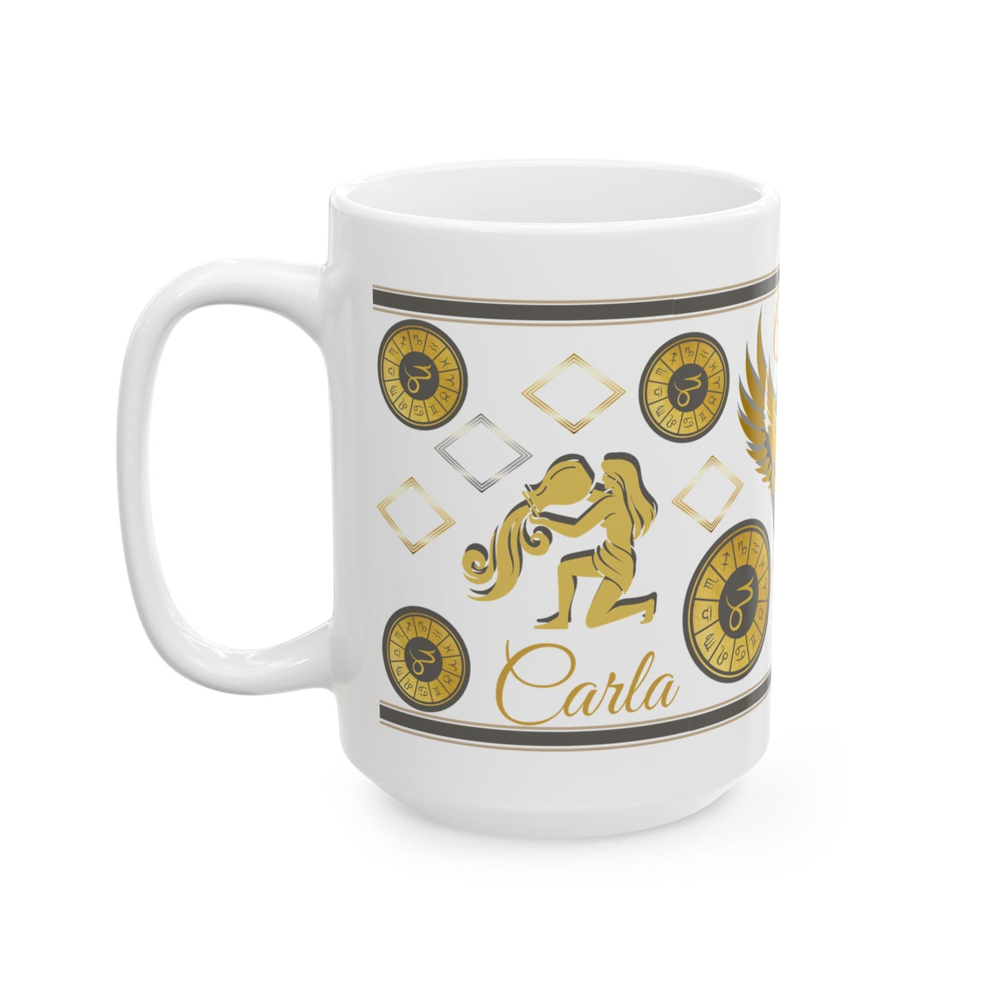 Aquarius Phoenix Ceramic Mug — Aquarius Zodiac Sign Coffee Cup (11oz, 15oz)