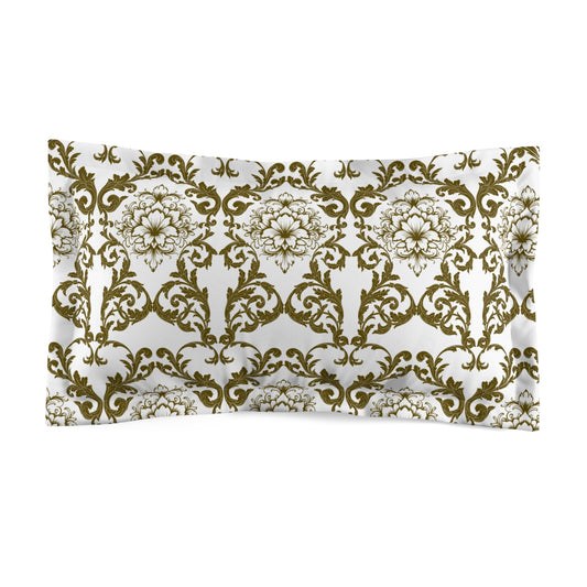 Damask Gold Decorative Pillow Sham — Elegant Baroque Microfiber Pillowcase
