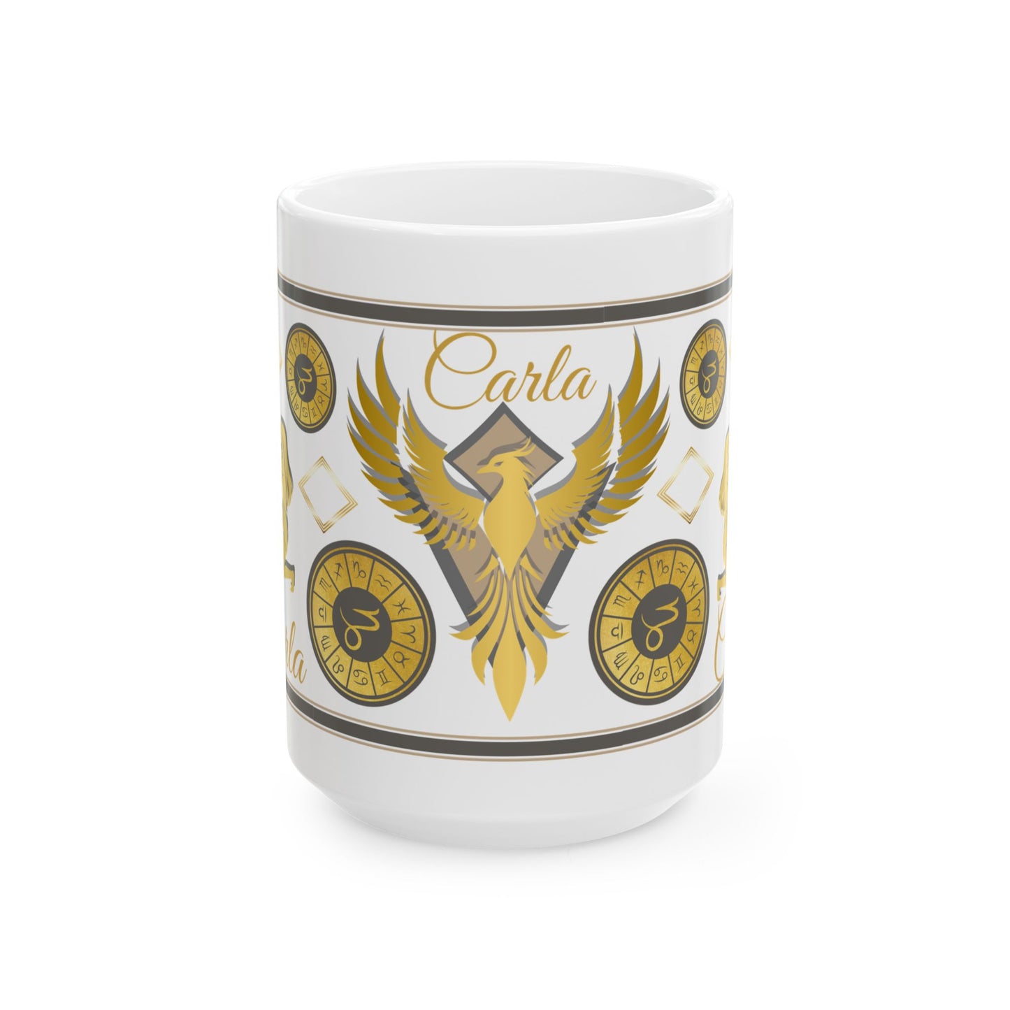 Aquarius Phoenix Ceramic Mug — Aquarius Zodiac Sign Coffee Cup (11oz, 15oz)
