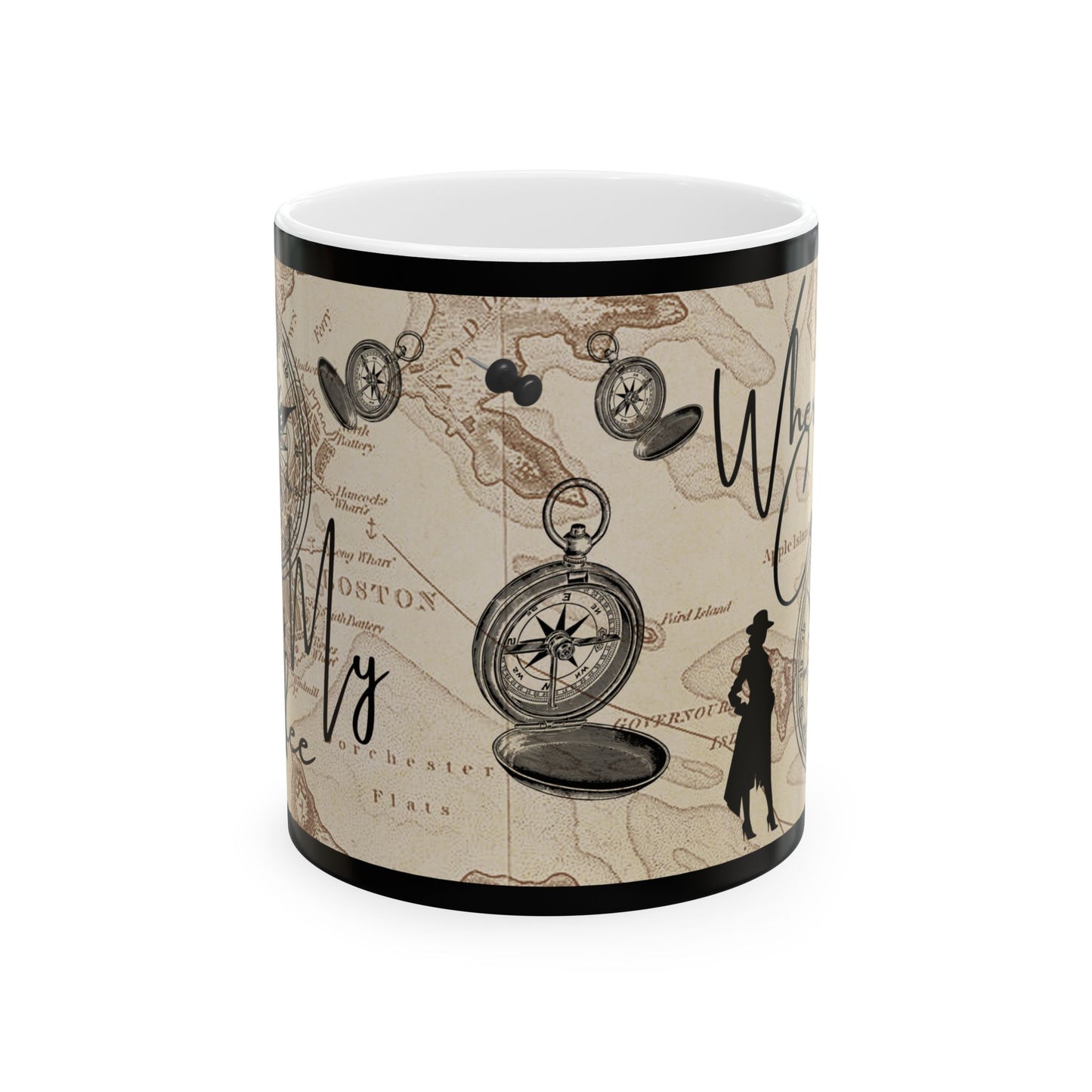 Where's My Coffee? Travel Map Ceramic Mug (11oz & 15oz)