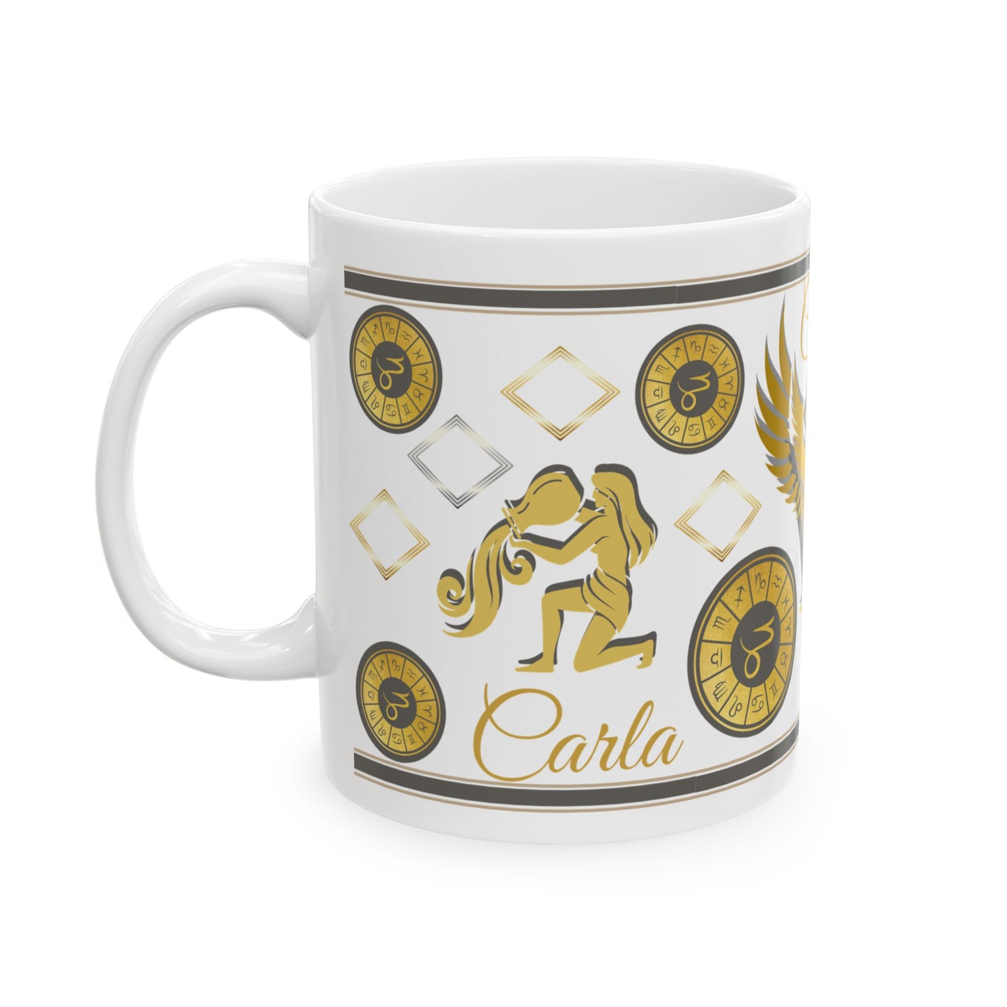 Aquarius Phoenix Ceramic Mug — Aquarius Zodiac Sign Coffee Cup (11oz, 15oz)