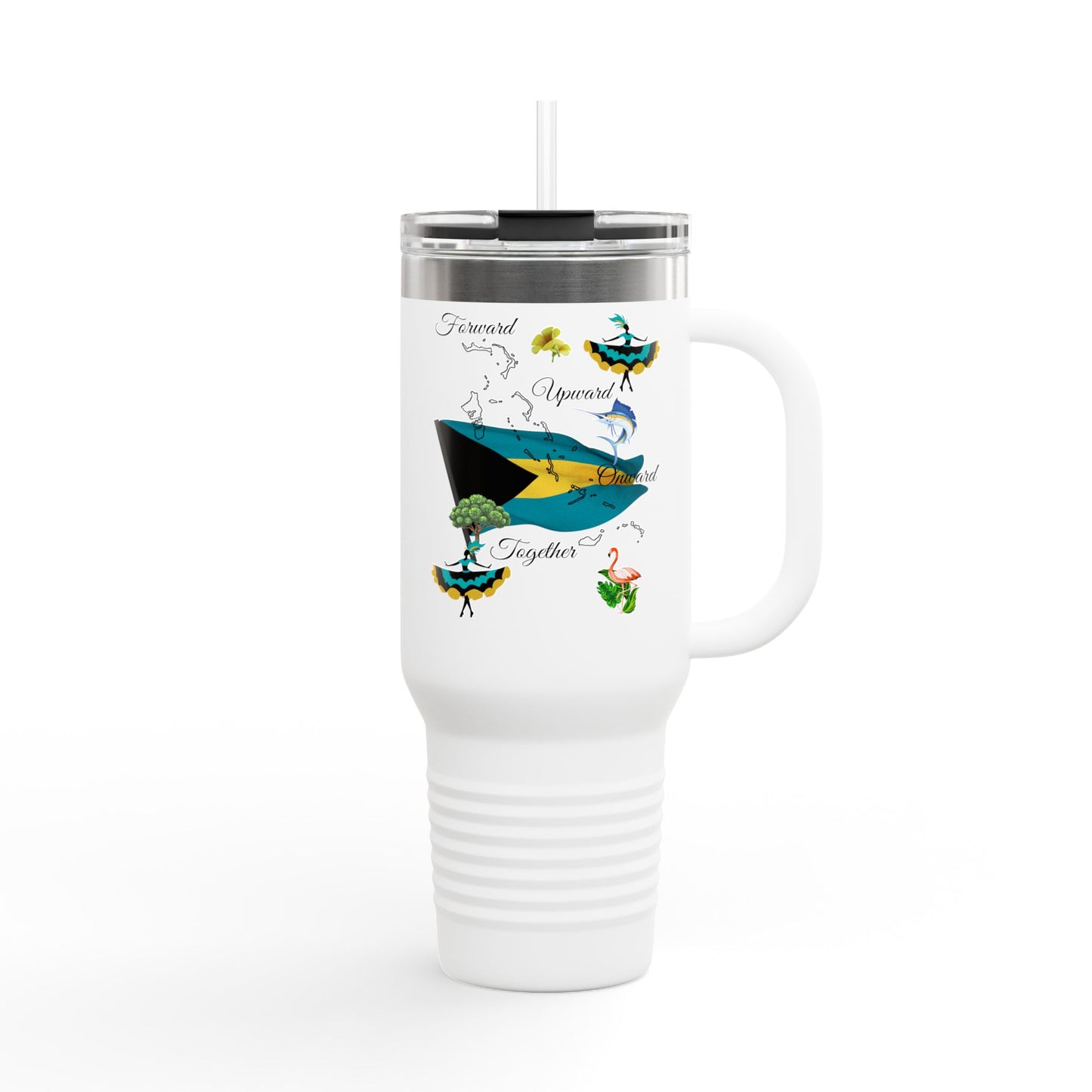 Bahamas Flag & Coat of Arms 40oz Insulated Travel Mug