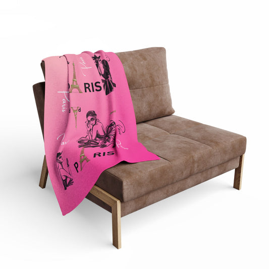 Paris Fashion Pink Arctic Fleece Blanket