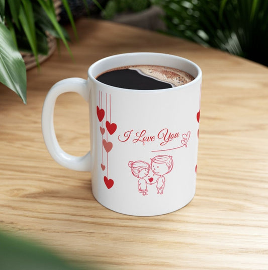 I Love You Ceramic Mug — Romantic 11oz & 15oz Coffee Cup