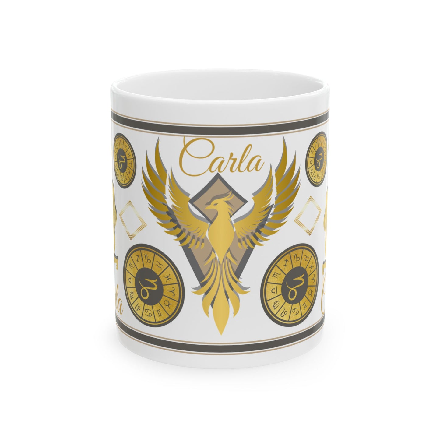 Aquarius Phoenix Ceramic Mug — Aquarius Zodiac Sign Coffee Cup (11oz, 15oz)