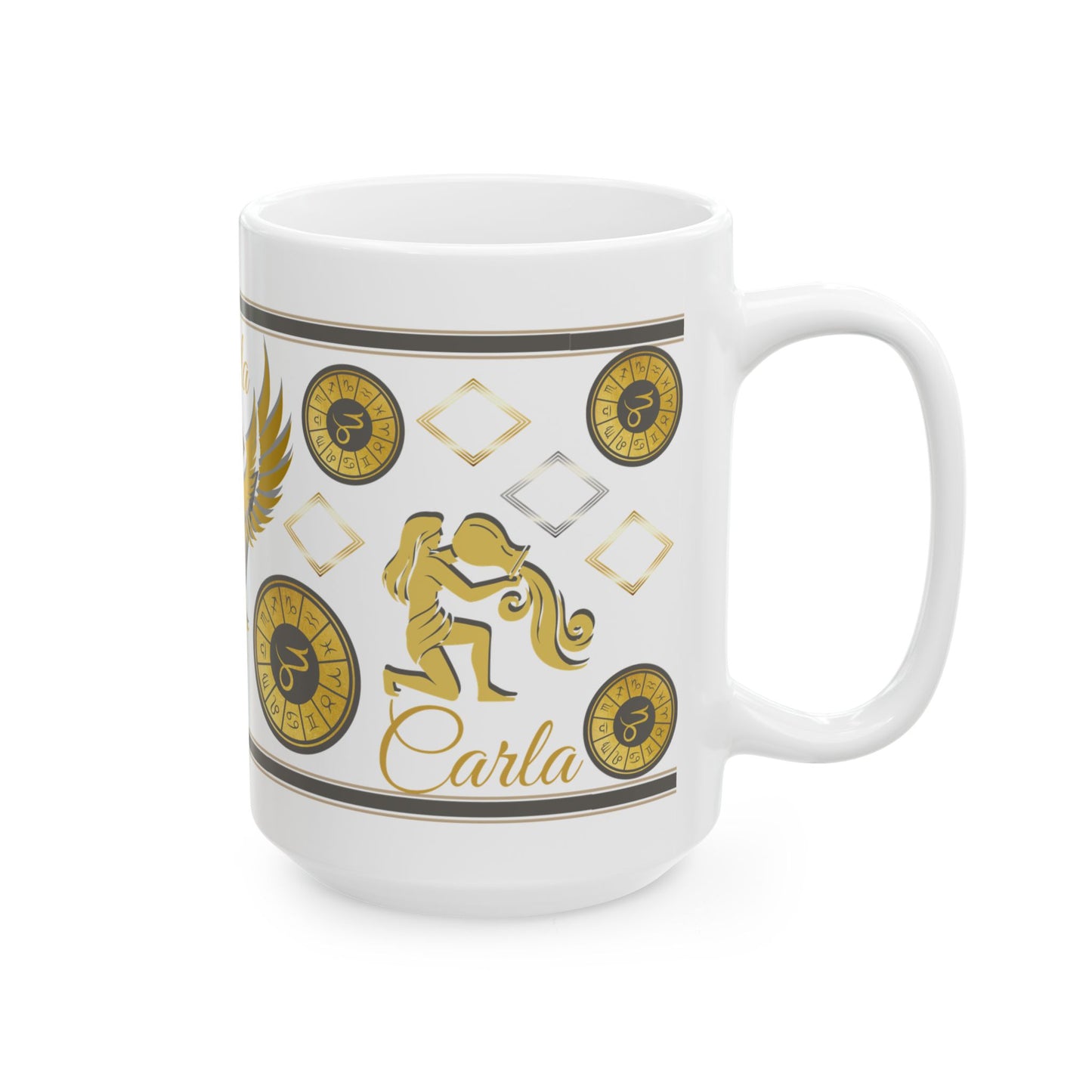Aquarius Phoenix Ceramic Mug — Aquarius Zodiac Sign Coffee Cup (11oz, 15oz)