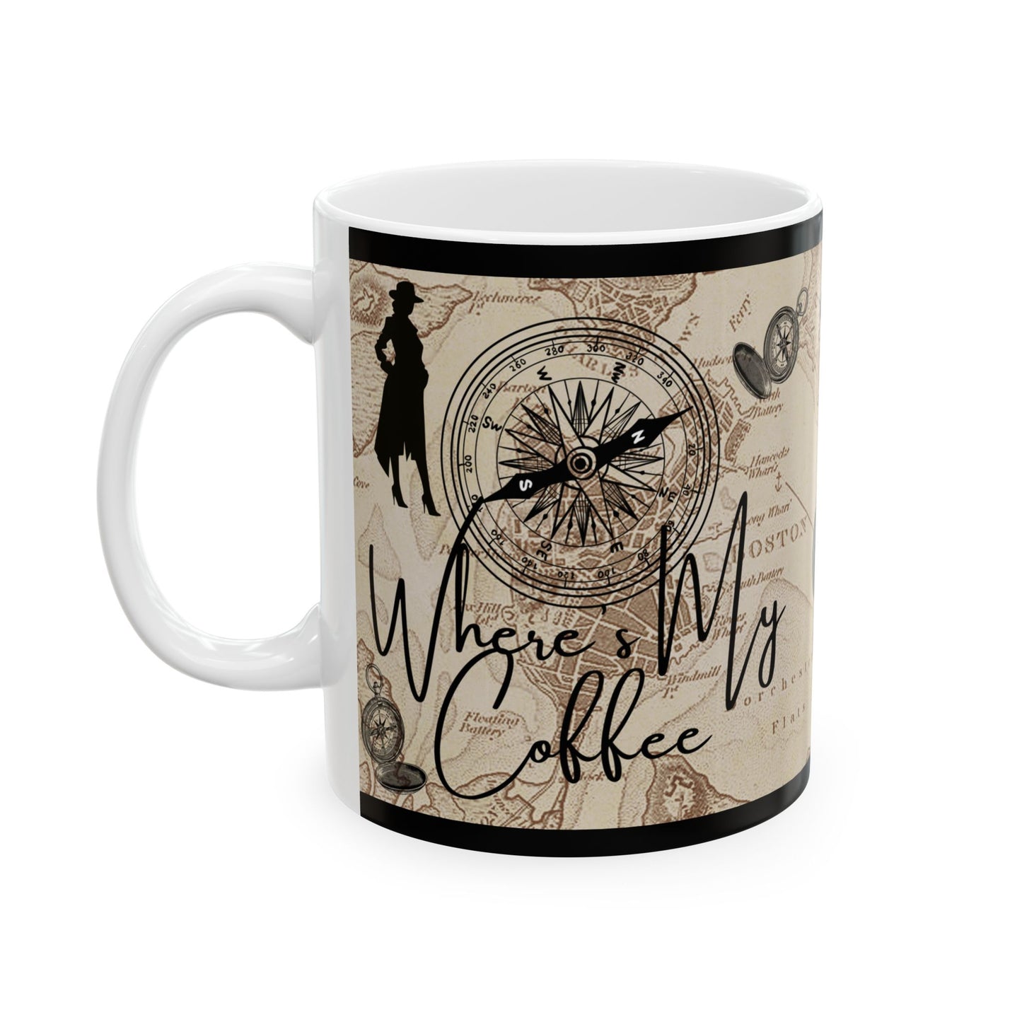 Where's My Coffee? Travel Map Ceramic Mug (11oz & 15oz)