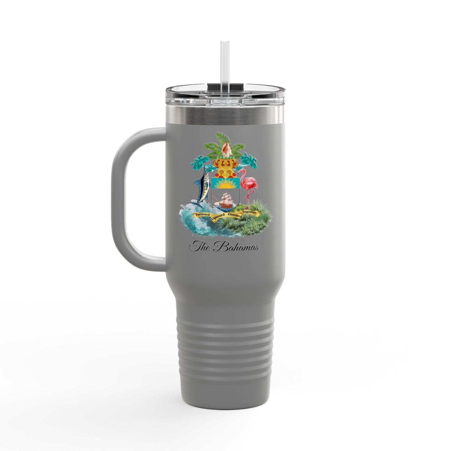Bahamas Flag & Coat of Arms 40oz Insulated Travel Mug