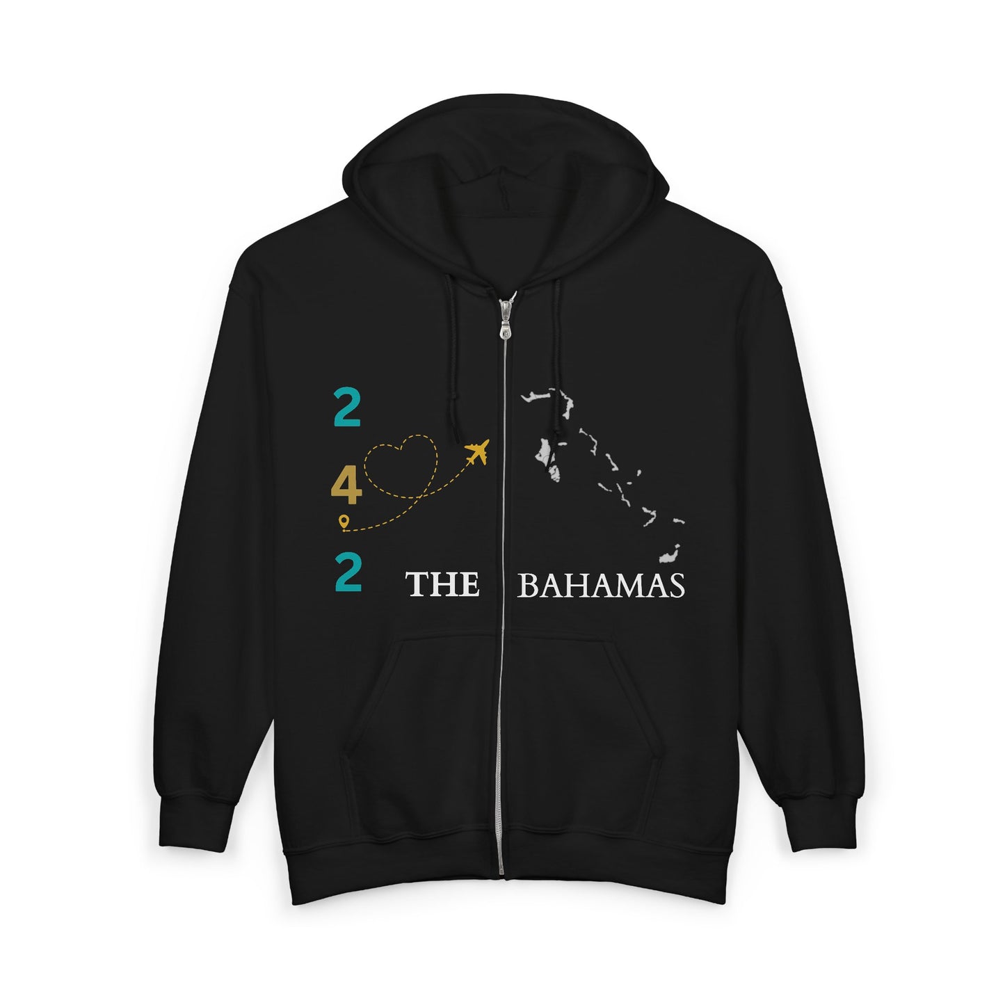 Bahamas Island Hoodie — Tropical Beach Zip-Up Sweatshirt