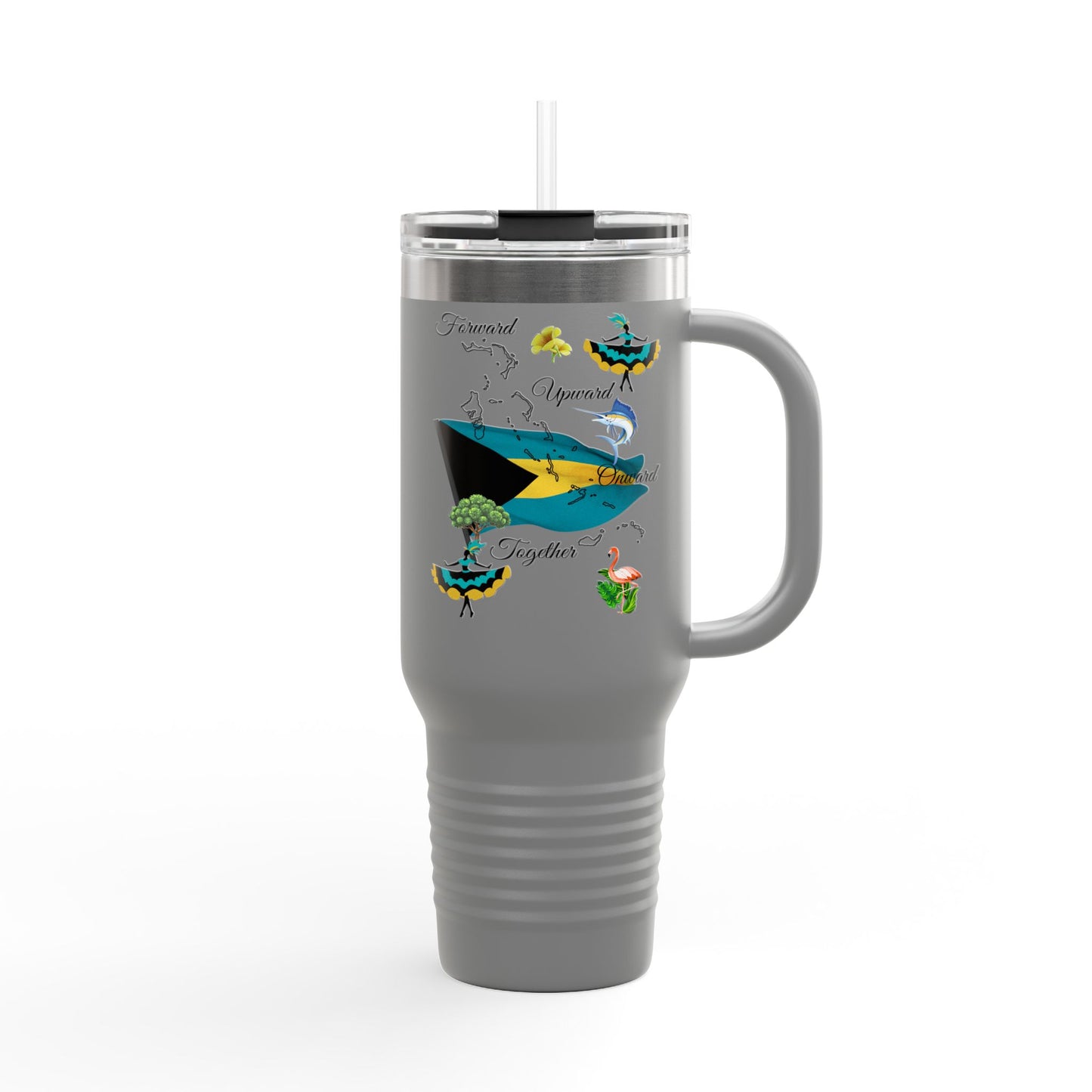 Bahamas Flag & Coat of Arms 40oz Insulated Travel Mug