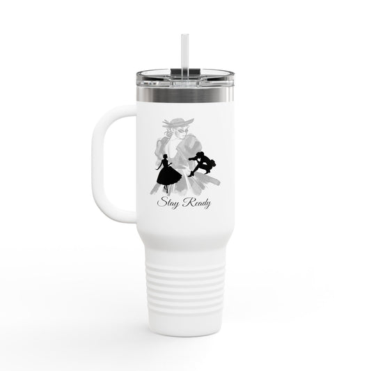 Insulated Travel Mug — 'Stay Ready' Motivational 40oz Tumbler