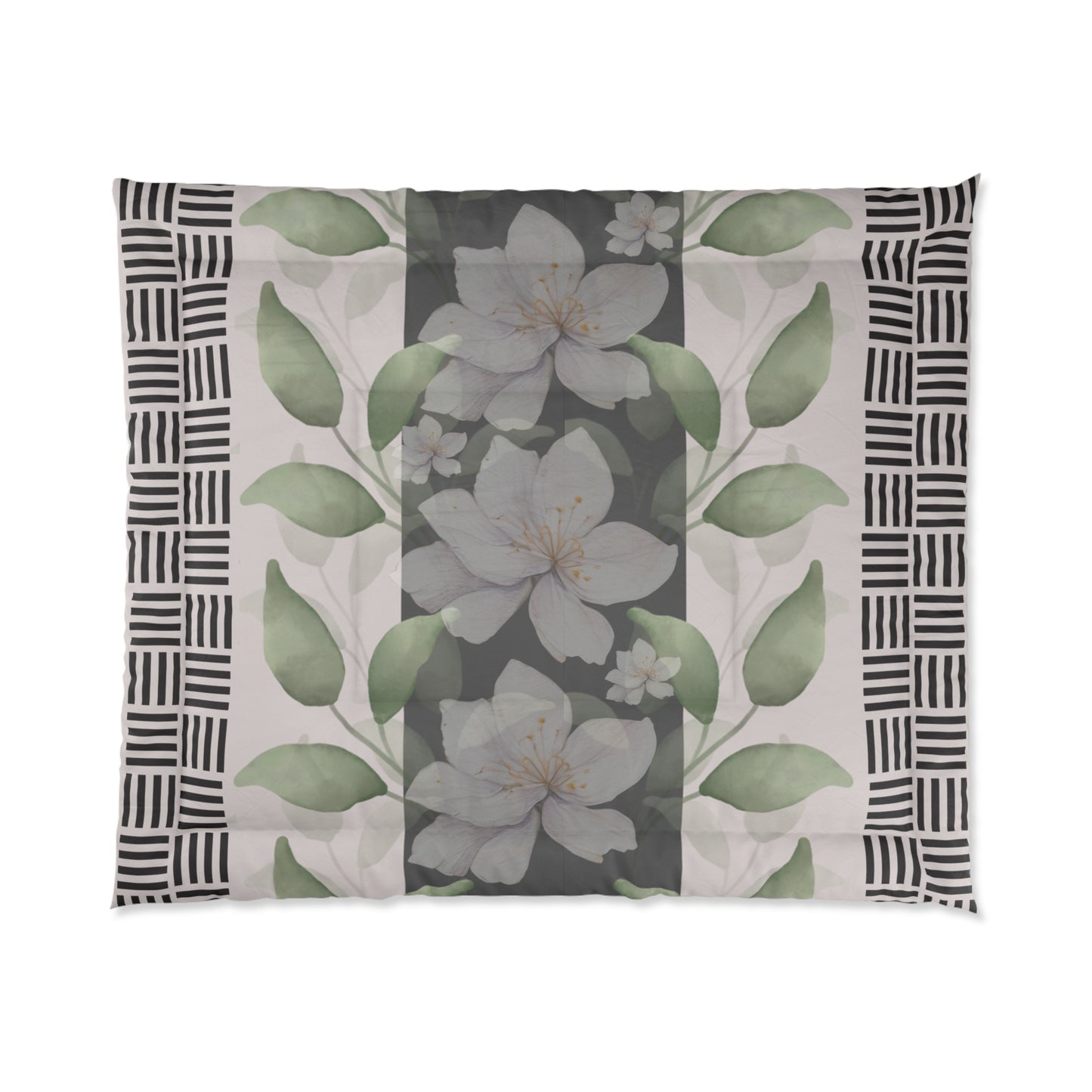 Floral Leaves Comforter — Botanical Flower Bedspread