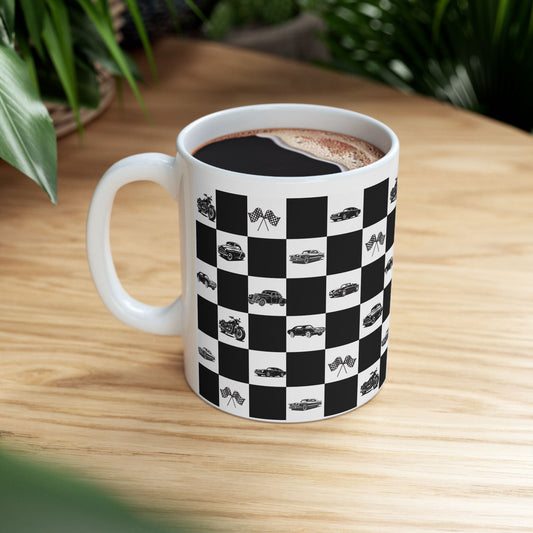 Classic Cars Ceramic Mug — Vintage Auto Coffee Cup (11oz & 15oz)